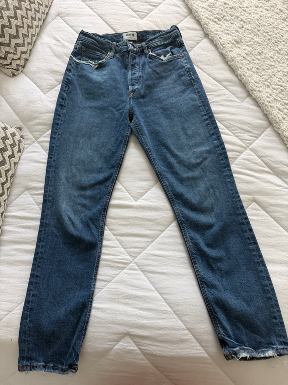 Agolde Boyfriend Jeans in Mid Indigo Blue